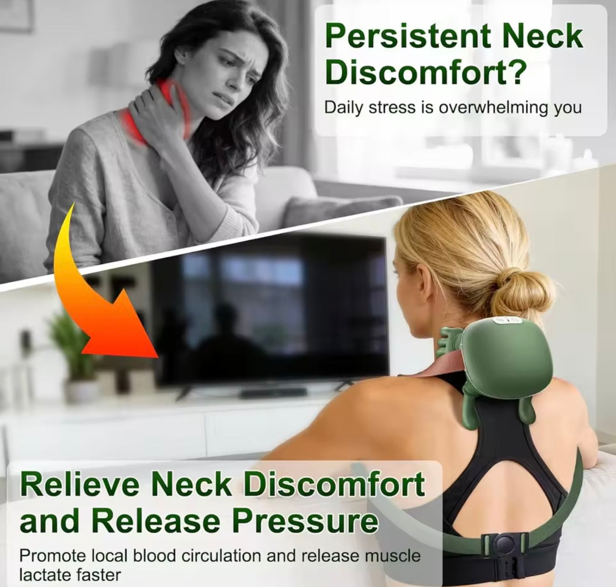 Masajeador cervical tipo chal con tecnología 4D. Alivio profundo de cuello y hombros en casa. Envío rápido. Compra ahora en NeuroTouch.