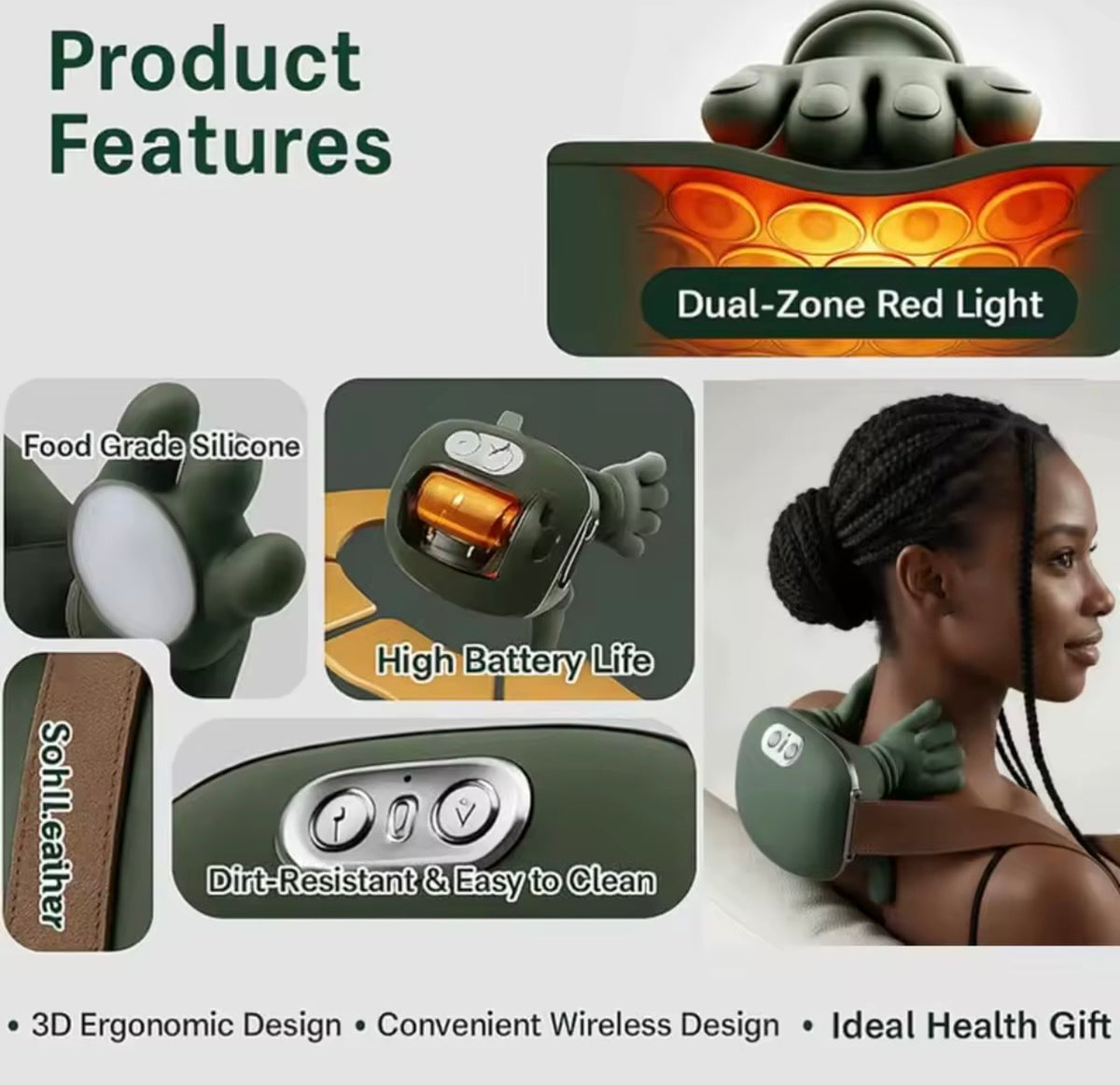 Masajeador cervical tipo chal con tecnología 4D. Alivio profundo de cuello y hombros en casa. Envío rápido. Compra ahora en NeuroTouch.