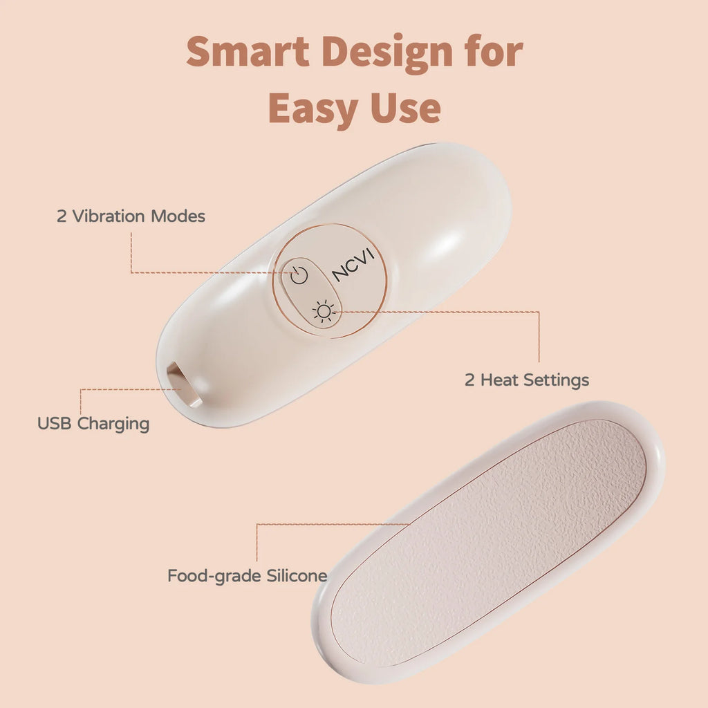 NCVI 2-Pack Warming Lactation Massagers with Heat And Vibration Modes Breastfeeding Support for Nursing Pumping Moms Relieves Engorgement And Clogged Ducts