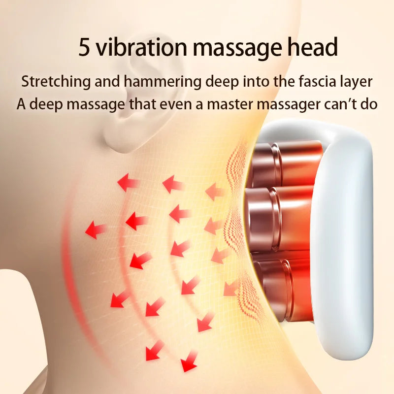 Smart Neck Massage Device Portable Shoulder and Neck Massager Cervical Vertebra Health Care Vibrator Red Light Massage
